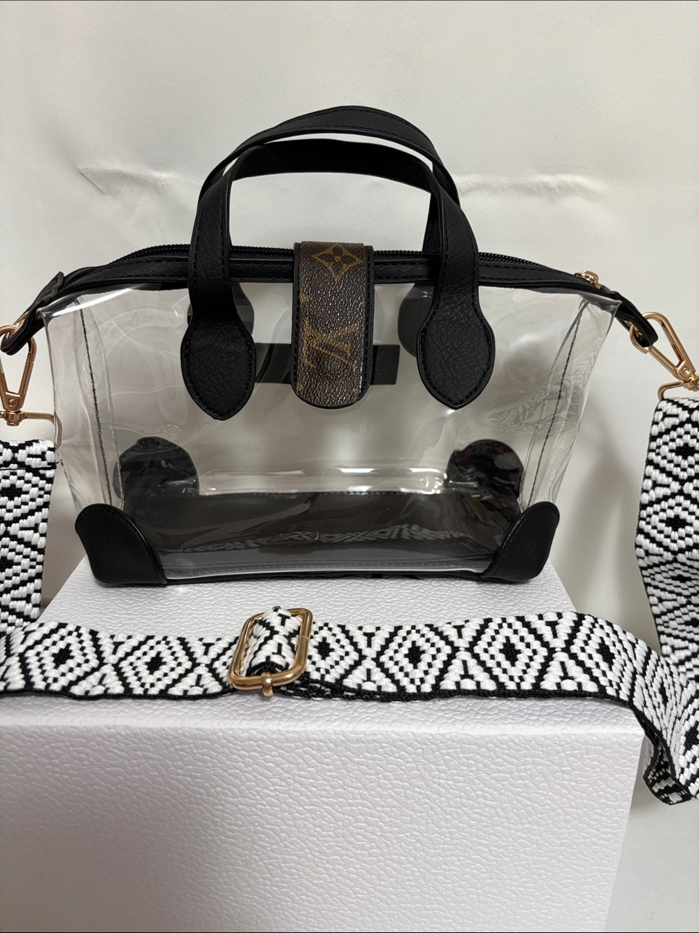 Upcycled authentic LV stadium bag